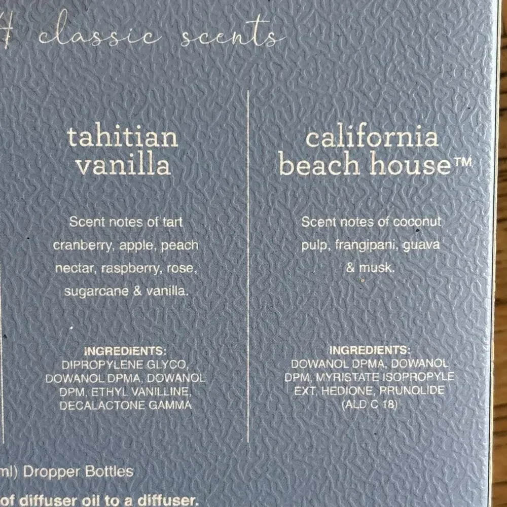 Sand + Fog Fragrance Diffuser Oil 4 Pk Marshmallow Skies Vanilla CA Beach House